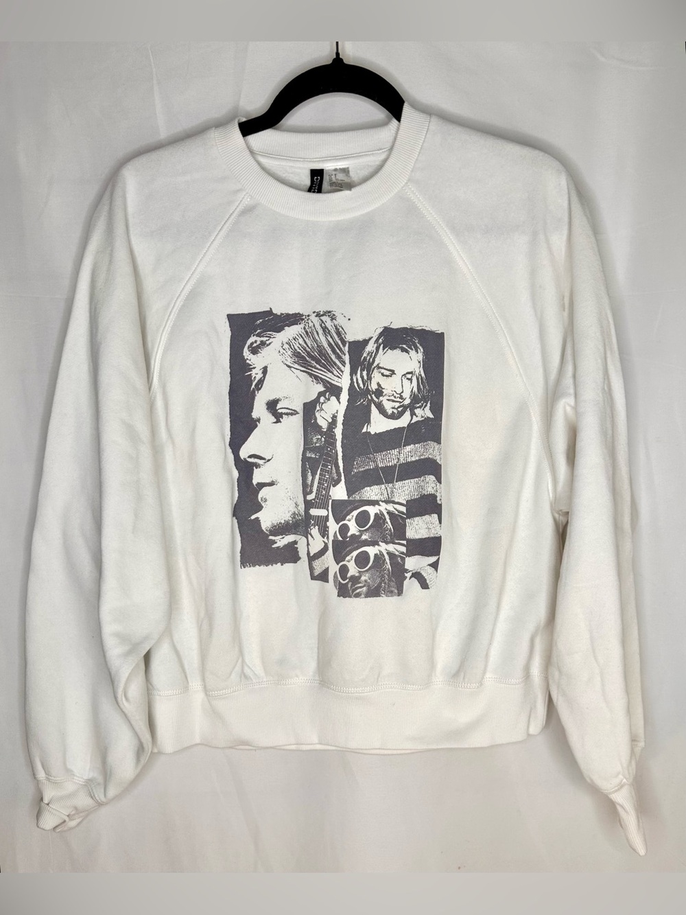 H&M Kurt Cobain Nirvana White Crewneck Size Small 90's Grunge Era